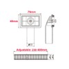 2x Overflow Pipes, Overflow Tube for Sink Extendible, Square Interface