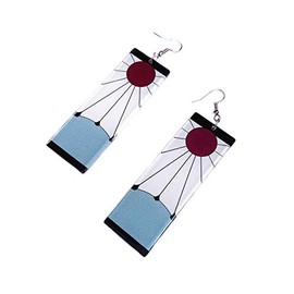 Kingfir Tanjiro Earrings Tanjiro Ear Hook Tanjiro Cosplay Double-sided Sun Pattern Acrylic Earring