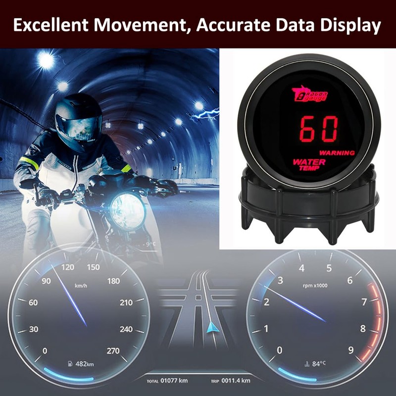 ETOPARS Universal Car Water Temperature Display 2 Inch 52 mm