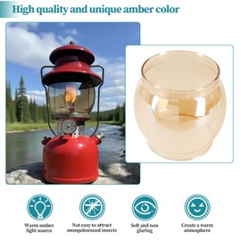 Lantern Glass Globe Replacement, Compatible with Coleman 200A/B &R690B051,Fits Kamplite, JC Higgins, Optimus, Ashflash Vintage Lanterns,Heat-Resistant Clear Bulged Glass for Camping & Emergency Lights