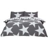 Rapport Stars Reversible Duvet Cover Bed Set, Polycotton Grey, Single