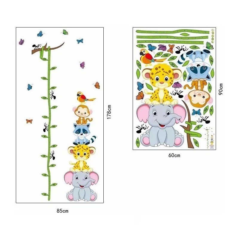 DaraBaby Vinil Infantil Animales De La Selva Regla De Medición