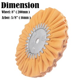JUNLIXN 2 Pcs 8" Orange Airway Buffing Wheel, 5/8'' Arbor Hole / 16 Ply Cloth Fine Polishing Wheels for Bench Grinder/Die Grinder