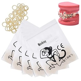 ANNWAH 500 pcs Rubber Bands for Braces,elastics for braces Monkey 4.5 Ounces,Heavy Rubber Traction Bands 3/8" (100 Pieces/Pack)