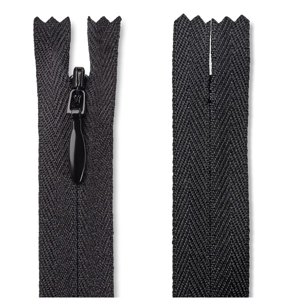 30 inch Invisible Zipper Black Non Separating Zipper Nylon Black