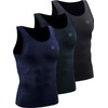 Neleus Men's 3 Pack Dry Fit Compression Tank Top