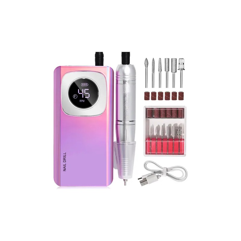 Taladro De Uñas Eléctrico Profesional De 45000 Rpm Recargabl