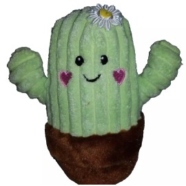 Jellycat Daisy The Happy Hugs Heart Cactus Plush Silly Smiley Stuffed Desk Buddy 7” x 4”