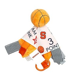 The Learning Lovey Syracuse University Orange Baby Basketball Tag Toy - College Baby Sensory Crinkle Toys - Soft & Safe - Ideal Baby Stroller Toy - BPA Free w/Stroller Clip (10" x 10" Tag Toy)…