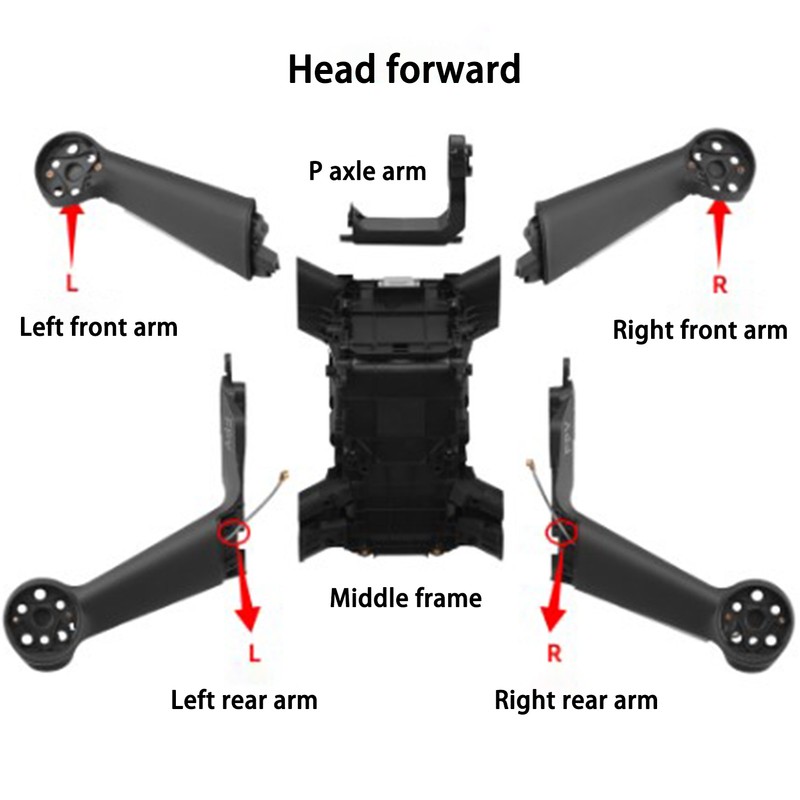 RC Drone Left/Right Front Arm Plastic Arm Replacement Repair Parts