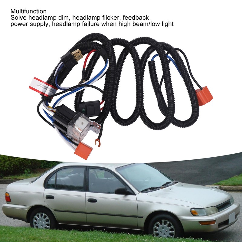 H4 Headlight Relay Harness Plug and Play H6054 7x6 LED