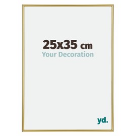 yd. Your Decoration Annecy Picture Frame 25 x 35 cm Gold Plastic Picture Frame with Anti-Reflective Artificial Glass Photo Frame 25 x 35 cm