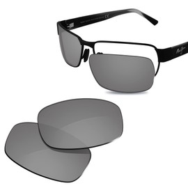 Glintbay - Lente de repuesto para anteojos de sol Maui Jim Black Coral MJ249, 100% preciso, espejo plateado metálico polarizado