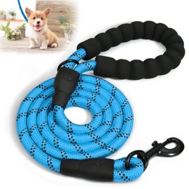 Dog Leashes, Rope Dog Lead with Soft Padded Handle, Reflective Dog Lead for Medium or Large Dogs (Blue, 200 * 1.2cm)