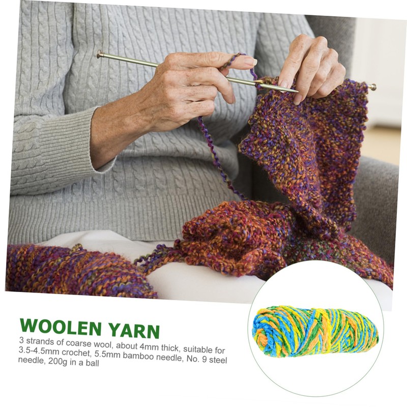 Hohopeti 1PC Woolen Yarn for DIY Knitting Projects Thicken Handcrafts