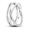 NARMO Rings for Women Entwined Line Band Ring 925 Sterling