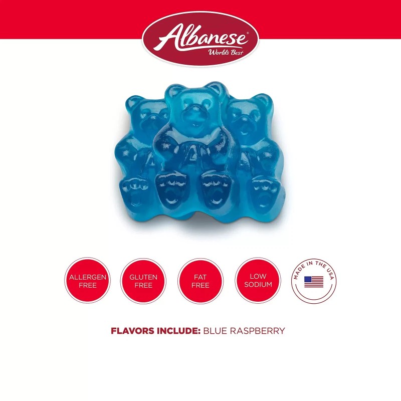 Albanese World'S Best Blue Raspberry Gummi Bears, CHOOSE SIZE! -