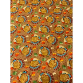 Fabric Traditions Seasonal - Fall Turkeys (Fun) - 100% Cotton Fabric (1/2 Yard Units)