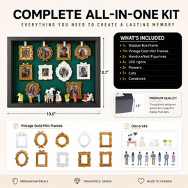 DIY Mini Museum Silhouette Box Frame Set with 8pcs Figurines & 10pcs
