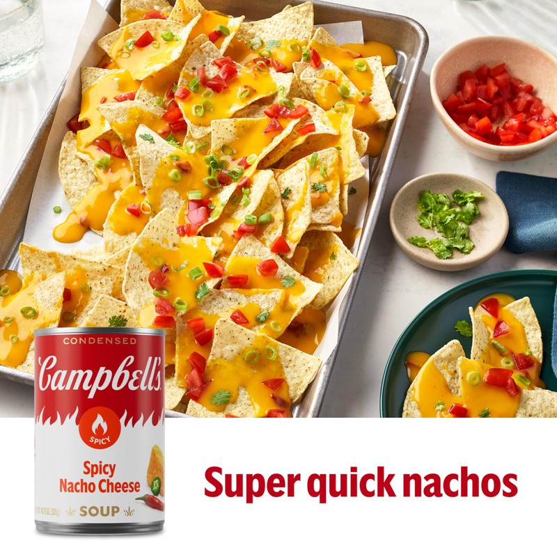 Campbell's Condensed Spicy Nacho Cheese Soup, 10.75 oz Can (Pack