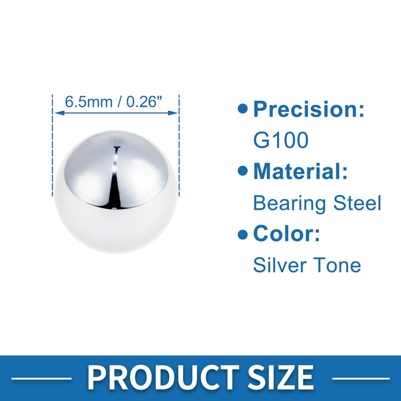 X AUTOHAUX 6.5mm Bearing Ball Bearing Steel G100 Precision Ball