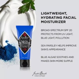 Jack Black 잭 블랙 더블 듀티 페이스 모이스처라이저 SPF 20 포함 남성용 페이셜 크림 로션 선물 Jack Black Double Duty Face Moisturizer with SPF 20 Men's Facial Cream Lotion Gift [1.5 Fl Oz (Pack of 1)]