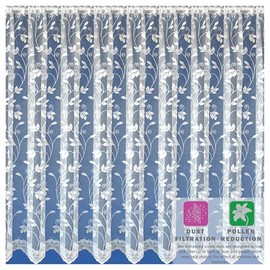 Maple Textiles Meadow Leaves Patterned Design Net Curtain Sold Per Metre Cut to Width for Windows Patio Doors Caravans (48"(122cm) Drop)