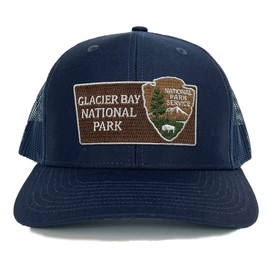 Homeland Tees Glacier Bay National Park Trucker Hat Woven Embroidered Patch Navy/Navy