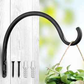 Qiang Ni Hanging Plant Bracket Hooks: 6 Inch Wall Plant Hook Planters and Decor - 2 Piece Rust-Resistant and Secure Brackets Maximize Your Outdoor Living Space (6 - A, 6 Inch)