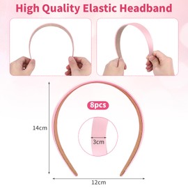 8 Stück Haarreifen Damen, Haarreif Breit mit Satinüberzug, Stilvolle & Rutschfeste Haarreifen Mädchen für Alltag, Partys & besondere Anlässe, Elastisch & Bequem, Elegantes Design für jedes Outfit