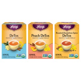 Yogi Herbal DeTox Variety Pack (3 Pack) Healthy Cleansing Formula - Caffeine Free - 48 Organic Tea Bags