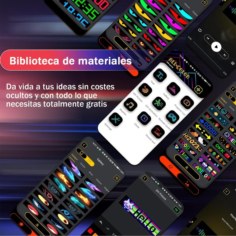 Ojos Led Para Carro,Pantalla Led Flexible Para Auto,Visualización LED Programable,Texto