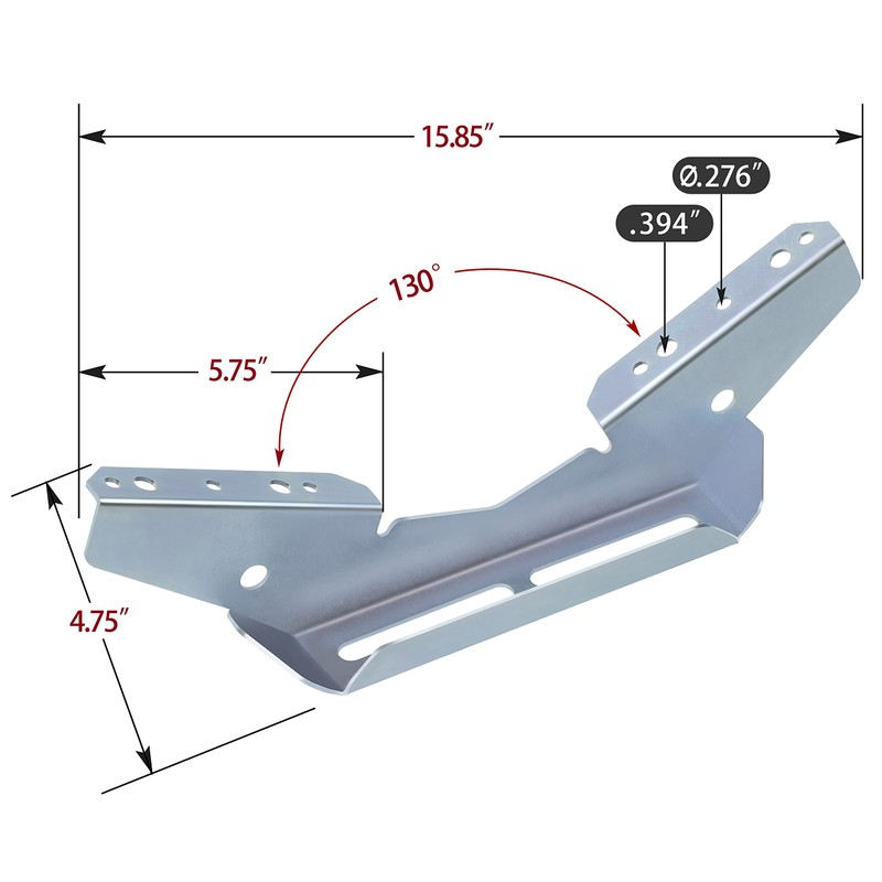 JY PERFORMANCE 4PCS Pontoon Wing Brackets Bunk Bolster Boat Pontoon