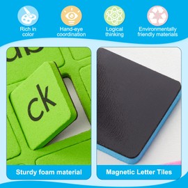 Set of 6 Classroom Magnetic Letter Tiles for Phonics and Spelling, Bulk Letter Tiles Alphabet Magnets Kids STEM Phonics Manipulatives for Students Teachers, Kindergarten to 3rd Grade Preschool