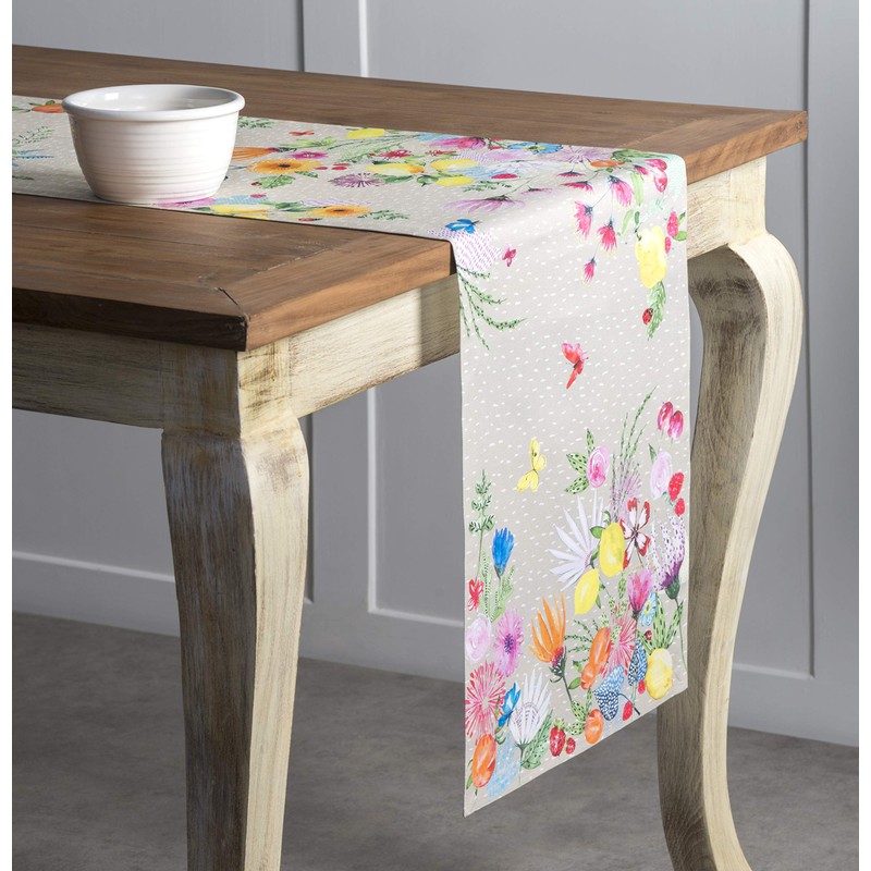 Maison d' Hermine Jardin D'ete-Fog 100% Cotton Table Runner for