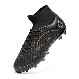 oTzTTzTo Mens Soccer Cleats Outdoor Professional Training Football Cleats Youth Sports Athletic Soccer Shoes Black