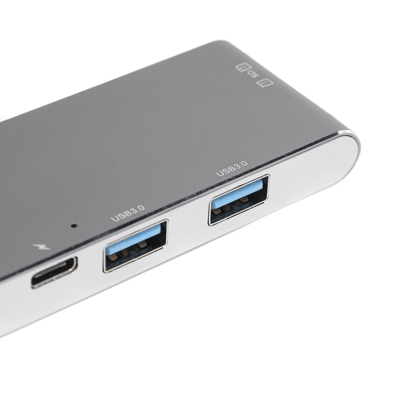 6 in 2 USB C Hub Aluminum Alloy Plug and