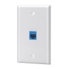 Ethernet Wall Plate, 1 Port Cat6 Keystone Female to Female