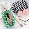 PAZIMIIK Checkered Makeup Bag for Purse Portable Zipper Make Up