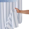 ORTIGIA Textured Fabric Shower Curtain-Blue Striped, 72x72 Inch Yarn Dyed