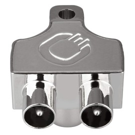Oehlbach Antenna SP12 antenna splitter, shielded metal housing, two-device splitter for TV/radio, coaxial coupling to coaxial plug, DVB-T2 DVB-C2 HDTV UHD, silver, 17218-C1-40