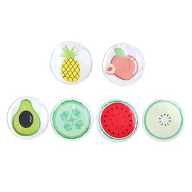Baluue 12pcs Cooling Fruit Eye Pads Reusable Gel Eye Masks Includes Watermelon Lemon Avocado Soft Material for Hot Cold Therapy