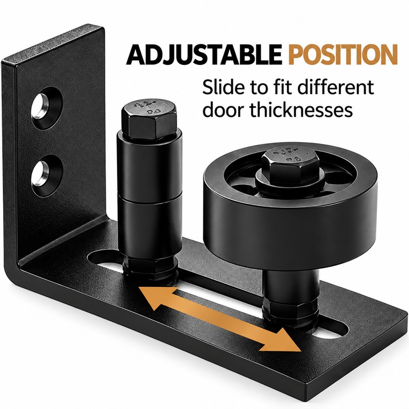 Barn Door Floor Guide for Sliding Doors – Black Anti-Sway
