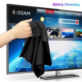 Cystal Clear Oversized Microfiber Cleaning Cloth 20" X 20" for TV Screens Lens Phone (Black) - Pink