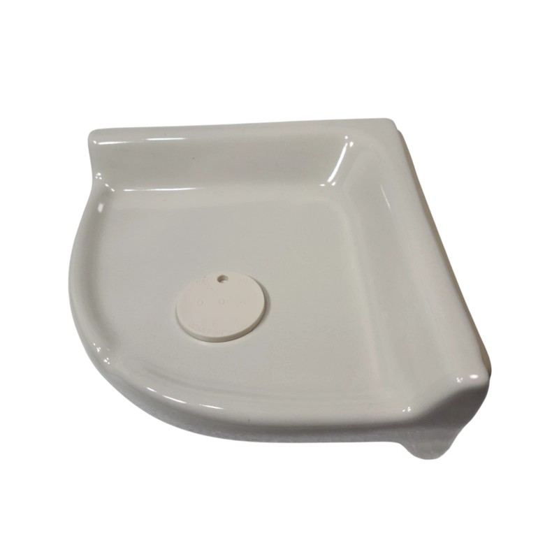 Almond Beige Almond Bone Ceramic Shower Corner Tray Soap Dish