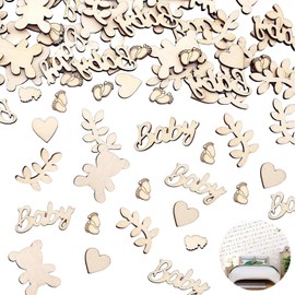 100PCS Baby Shower Table Decorations, Baby Shower Decorations Neutral, Baby Shower Confetti, Baby Decorations, Wooden Baby Shower Decorations, For Baby Shower Birthday Party Decoration