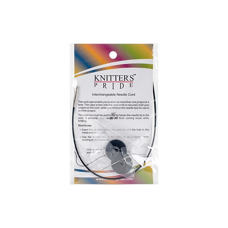 Knitter's Pride Interchangeable Cords 11" (20" w/Tips) Black