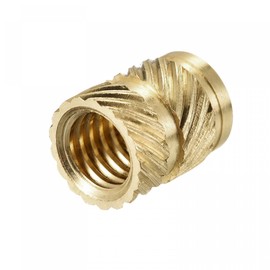 TOP-VIGOR 30Pcs M6 Threaded Knurled Insert Nuts, M6 x 10mm x 8mm OD 3D Printing Brass Nuts, Female Threaded Inserts Brass Heat Set Insert Embedment Nut for 3D Printing