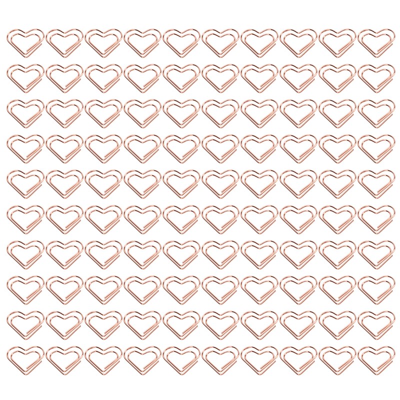 100Pcs Paper Clips Rose Gold Unique Shape Electroplating Process Lightweight