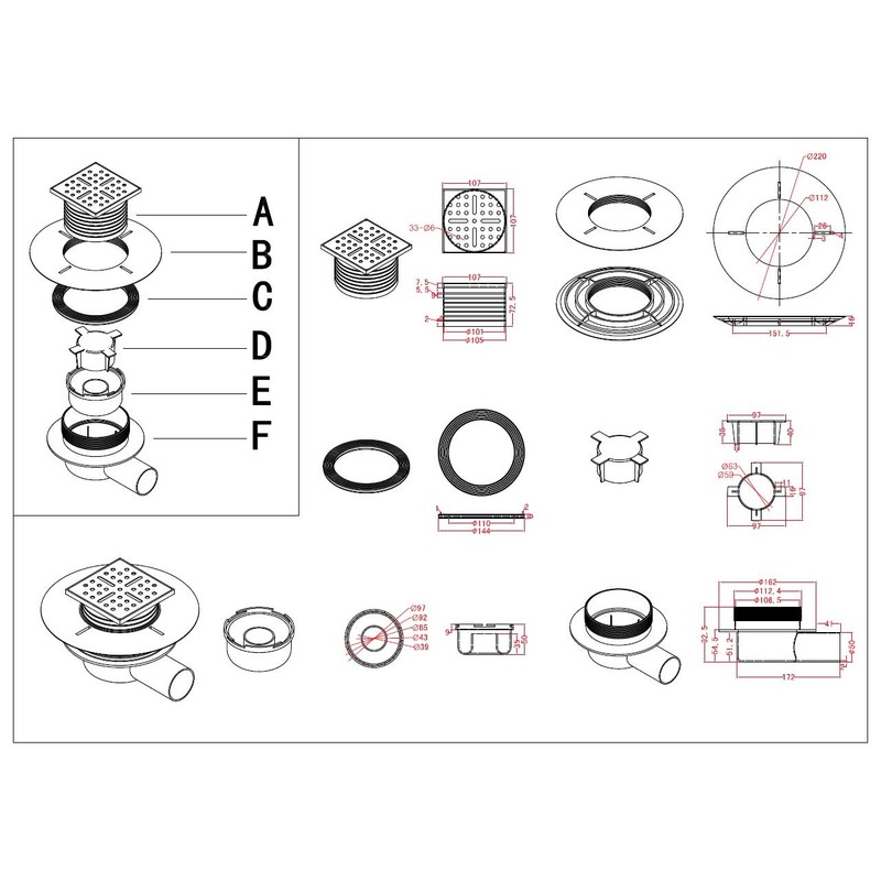 Stainless Steel Chrome Horizontal Tiled Shower Tray Waste - Rainy